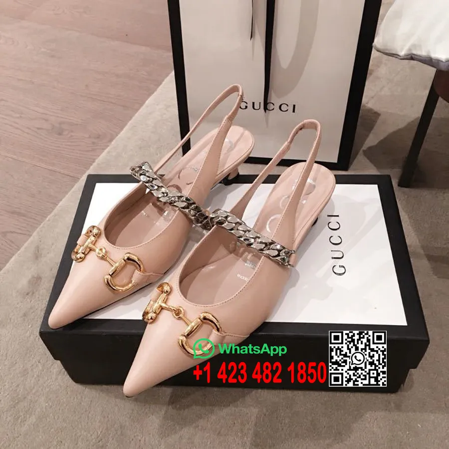 Gucci Horsebit Slingback Flats Kalveskinn Vår/sommer 2020 Kolleksjon, Naken