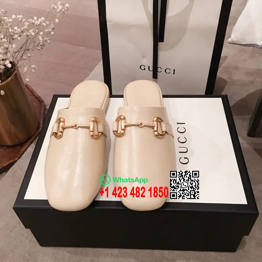 Gucci Pericle Horsebit Slippers  Calfskin Leather Spring/Summer 2020 Collection, Cream