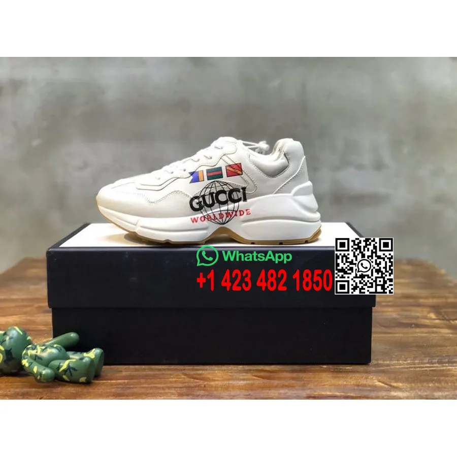 Gucci Worldwide Rhyton Dad Sneakers 619896 Calfskin Leather Spring/Summer 2020 Collection, White