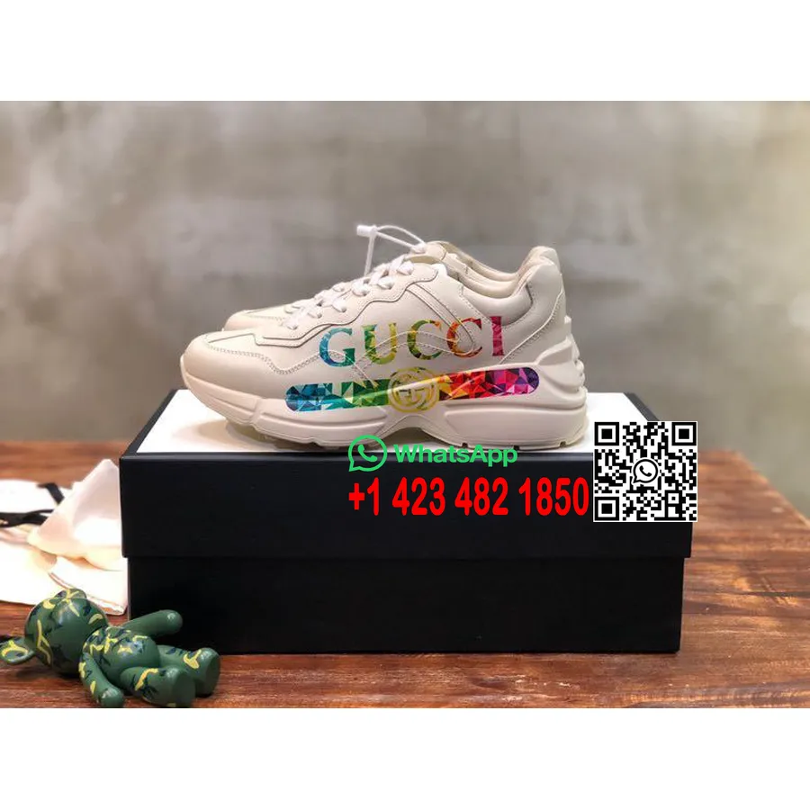 Gucci Logo Rhyton Dad Sneakers 602046 Calfskin Leather Spring/Summer 2020 Collection White/Multi