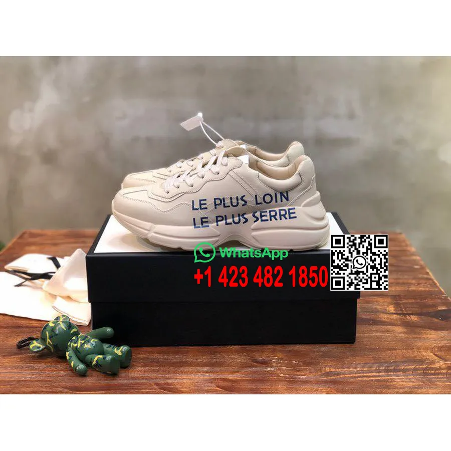 Gucci Le Plus Loin Rhyton Dad Sneakers 619896 Calfskin Leather Spring/Summer 2020 Collection,  Off White