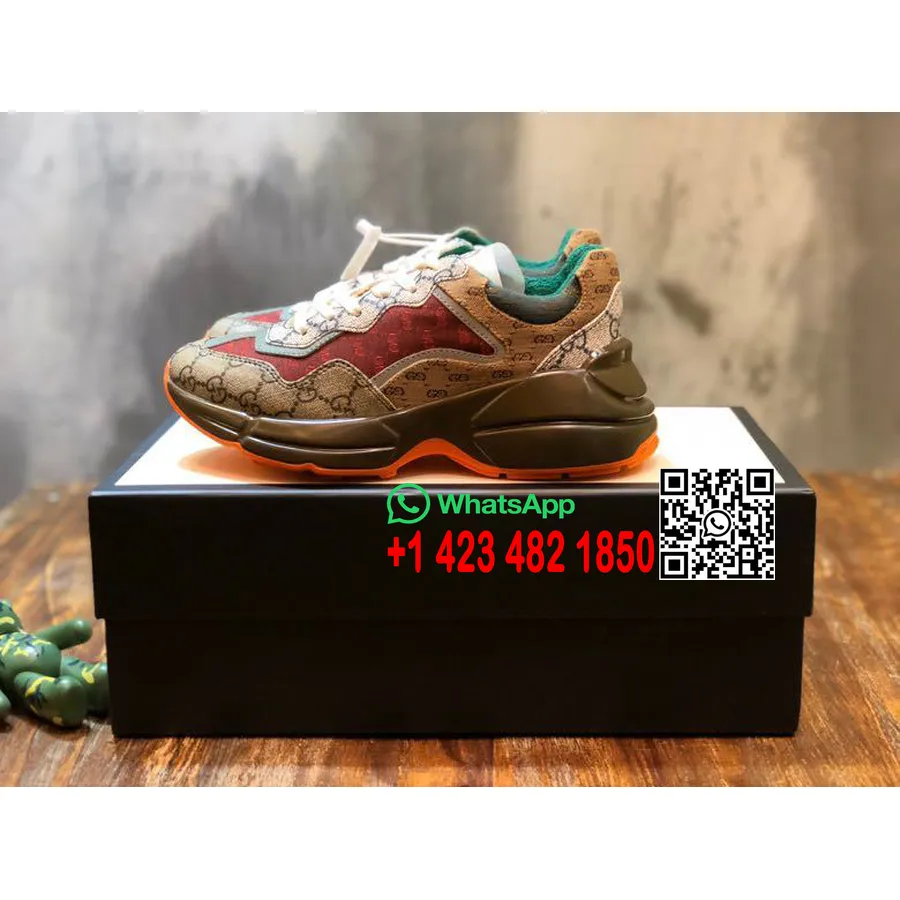 کتانی Gucci Gg Rhyton Dad 620185 چرم گوساله کلکسیون بهار/تابستان 2020، قهوه ای