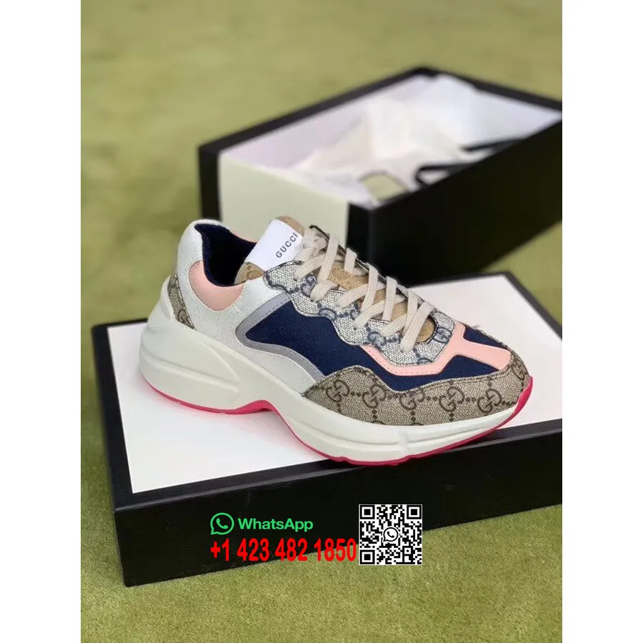 Gucci Rhyton Dad Uniseks Spor Ayakkabı 619891 İlkbahar/Yaz 2020 Koleksiyonu, Bej/Abanoz