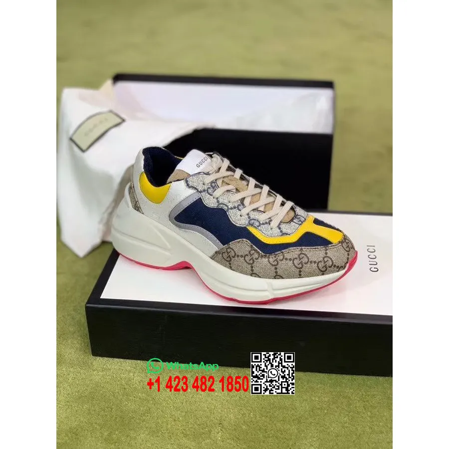 Gucci Rhyton Dad Uniseks Spor Ayakkabı 619891 İlkbahar/Yaz 2020 Koleksiyonu Bej/Abanoz