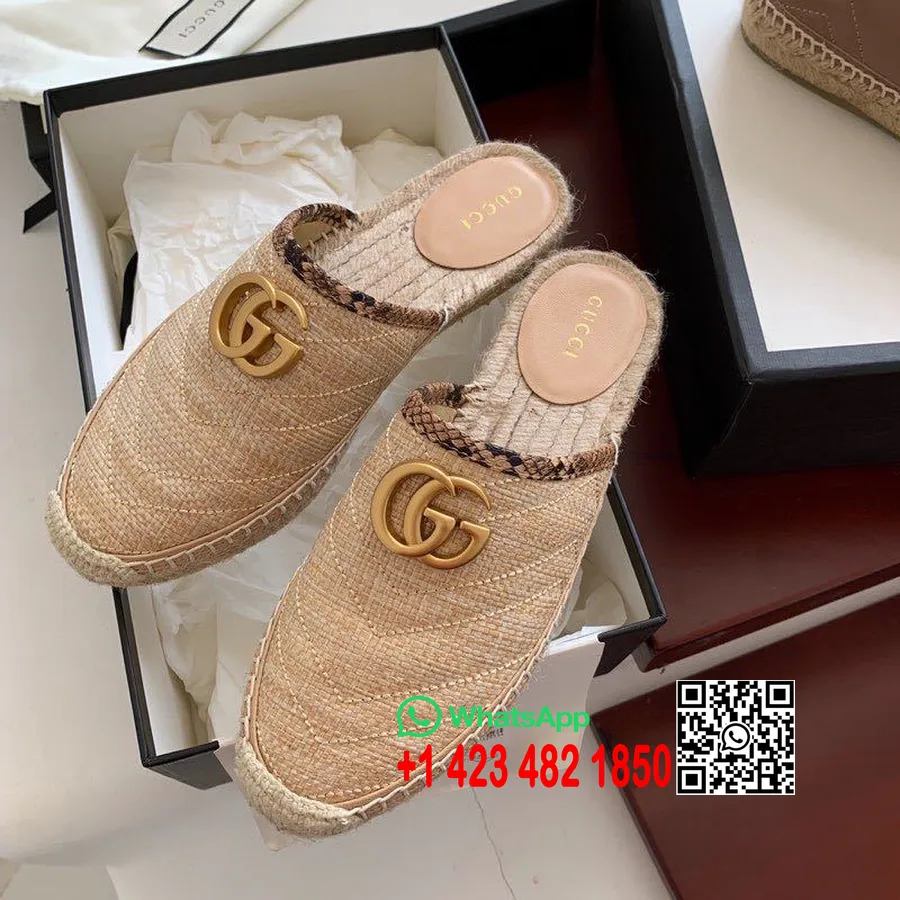 Эспадрильи Gucci Marmont из телячьей кожи, коллекция весна/лето 2020, бежевые