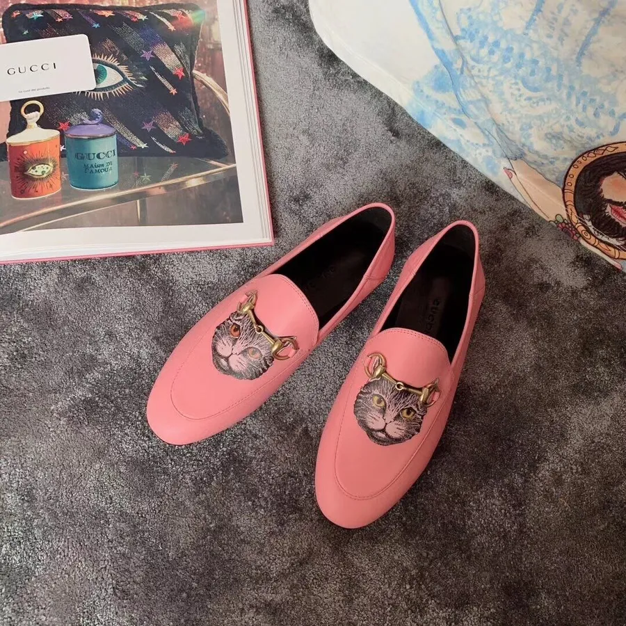 Gucci Mystic Cat Jordaan 423694 Skóra Cielęca Kolekcja Jesień/zima 2019, Różowy