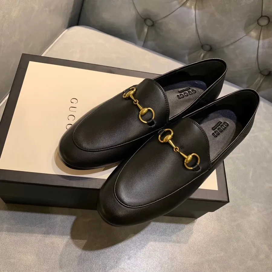 Mocasini Gucci Jordaan 577264 Piele De Vitel Colectia Pre-toamna/iarna 2019, Negru