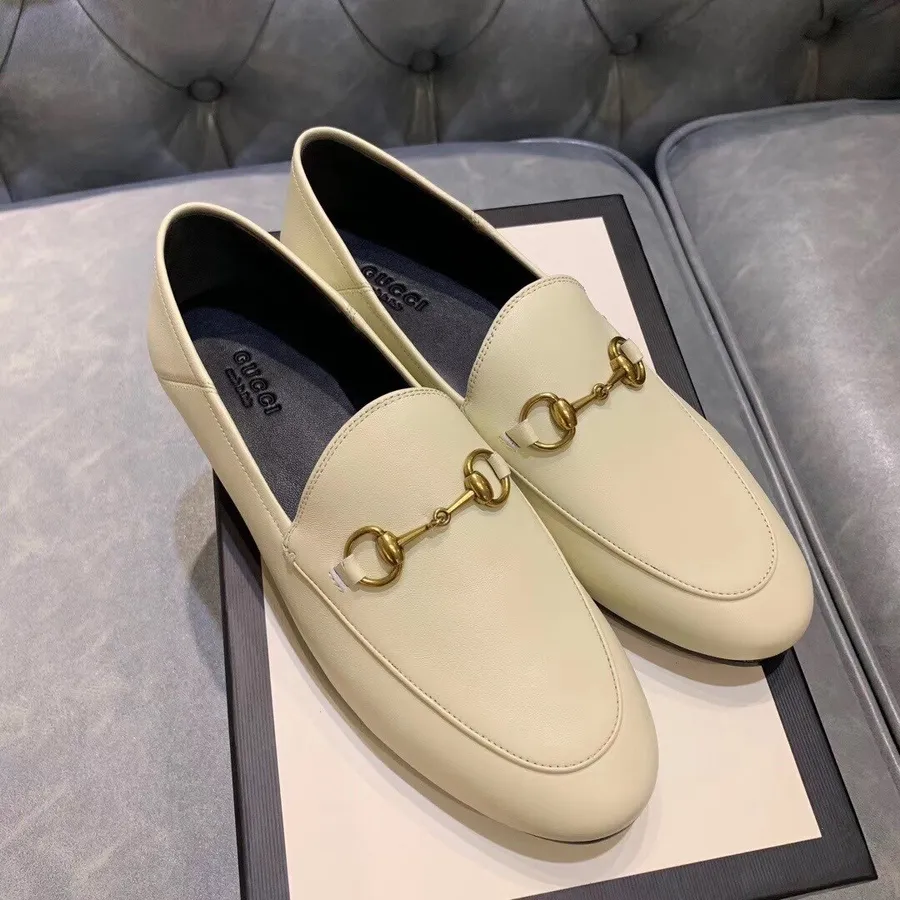 Gucci Jordaan Loafers 577264 Skóra Cielęca Kolekcja Na Jesień/zimę 2019, Biały