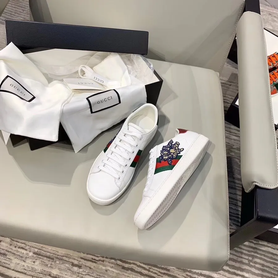 Gucci Ace Sneaker Three Little Pigs 553385 Calfskin Leather Chinese New Year Spring/Summer 2019 Collection, White