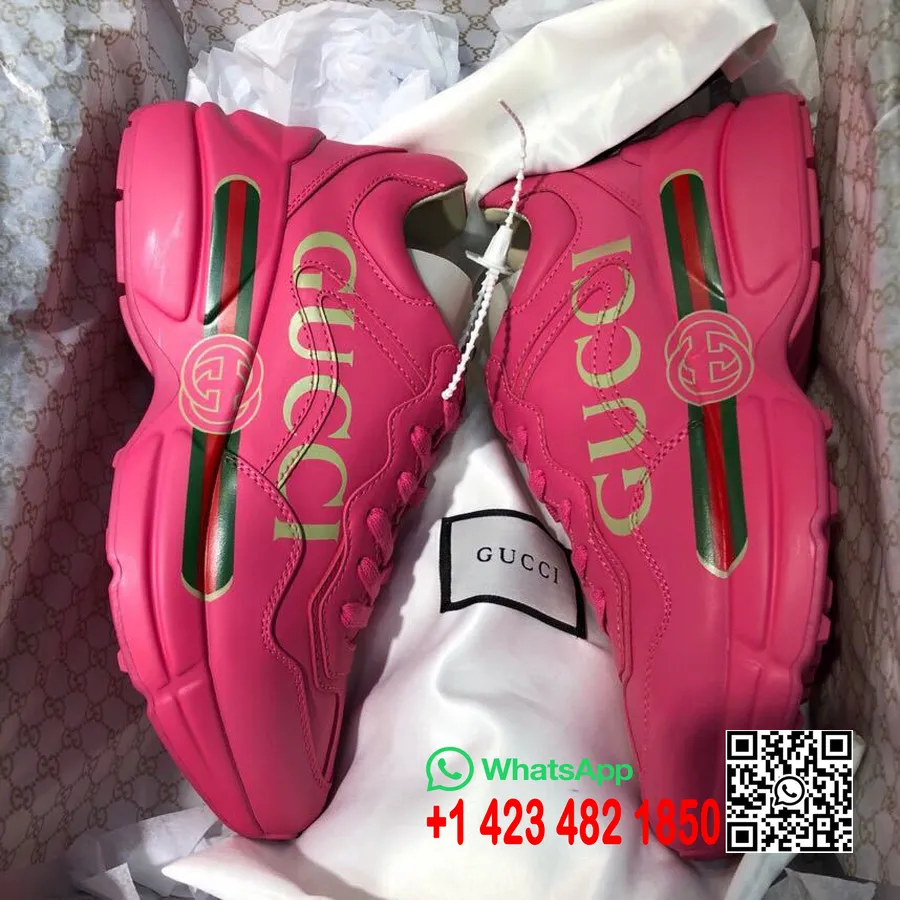 Gucci Rhyton Dad Sneakers 528892 Calfskin Leather Spring/Summer 2019 Collection Hot Pink