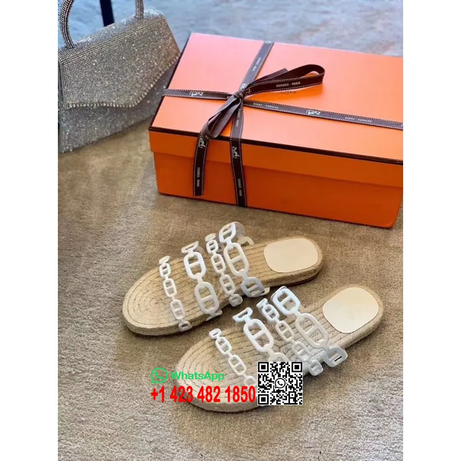 Hermes Ancone Espadrillesandaler Nappaläder Vår/sommar 2020 Kollektion, Blanc