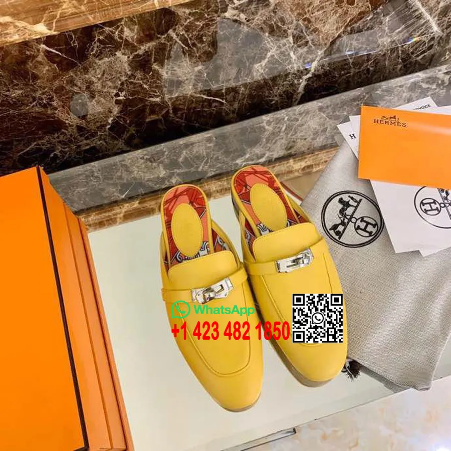 Hermes Oz Kelly Mule Cuir De Veau Collection Printemps/été 2020, Jaune