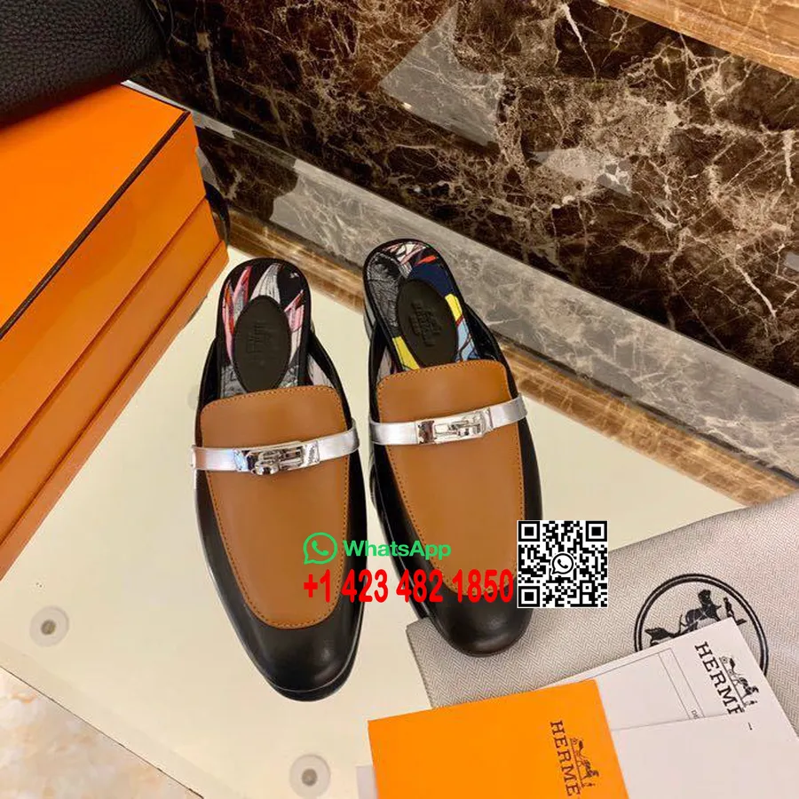 Hermes Oz Kelly Mule Teľacia Koža Kolekcia Jar/leto 2020, Multicolor Jardin Botanique/naturel