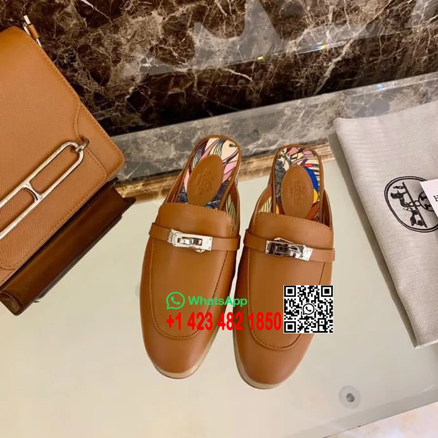 Hermes Oz Kelly Mule Couro De Bezerro Coleção Primavera/verão 2020, Naturel