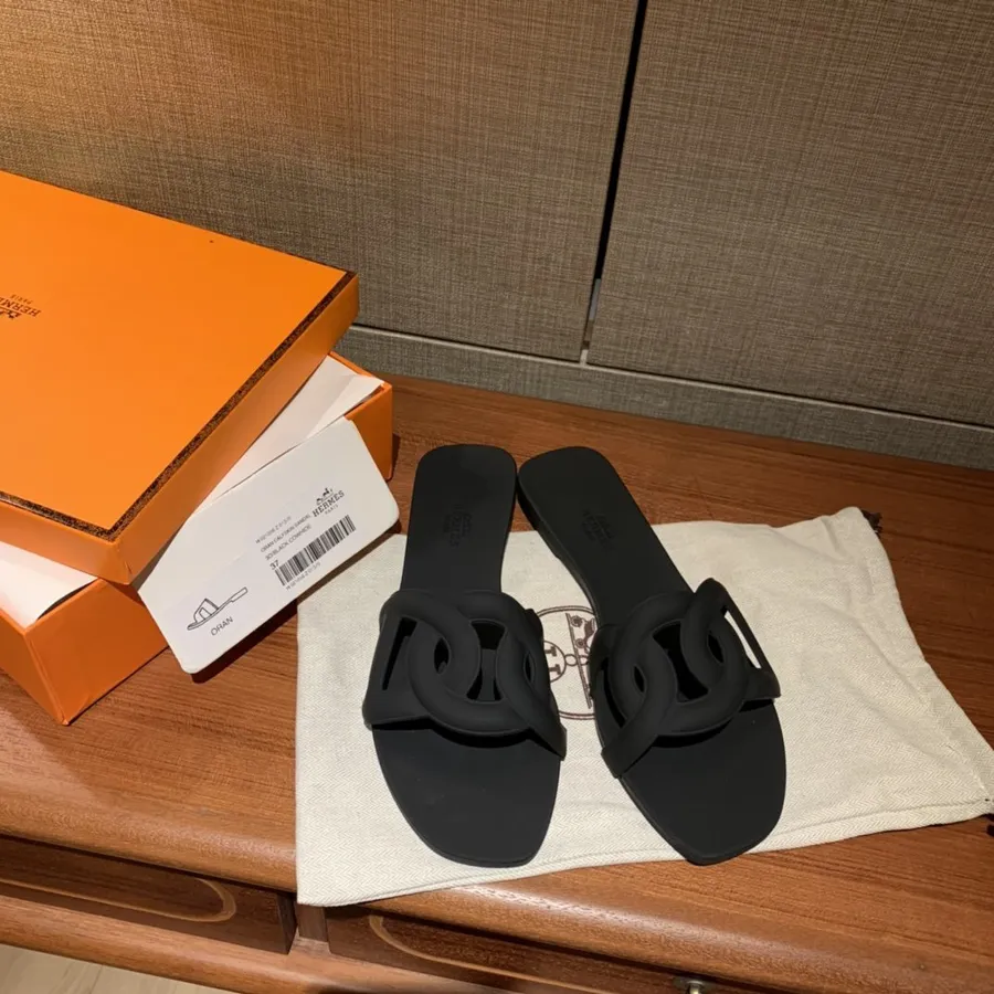 Hermes Aloha Pvc Jelly Sandaler Vår/sommer 2020 Kolleksjon, Svart