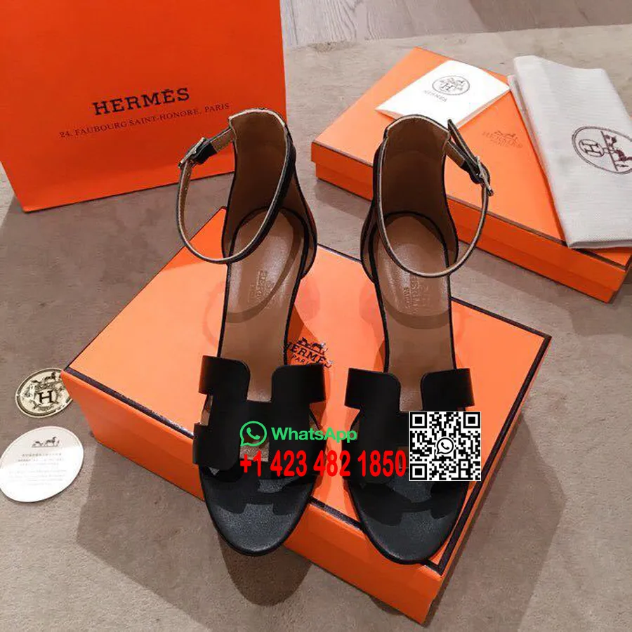 Hermes Legend Sandals телешка кожа колекция пролет/лято 2019, ноар