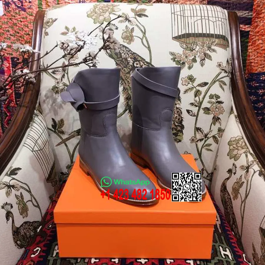 Hermes Kelly Botins De Couro De Bezerro Coleção Outono/inverno 2018, Cinza