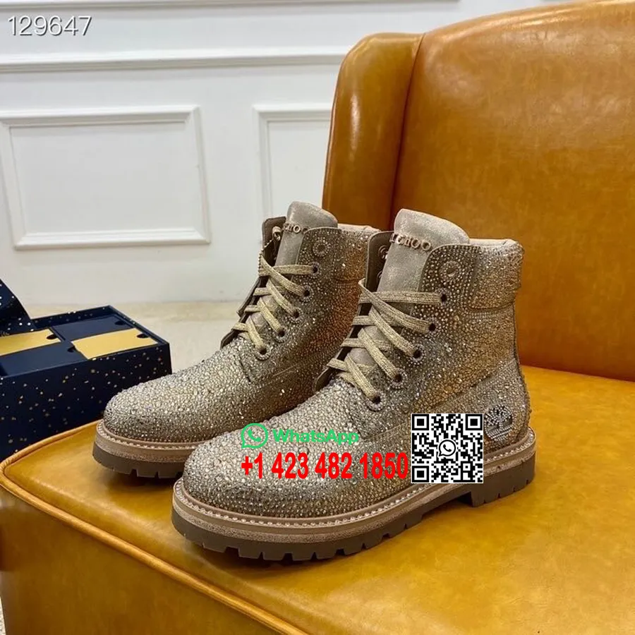 Jimmy Choo X Timberland Kristal Taşlı Yarım Bot Sonbahar/kış 2020 Koleksiyonu, Altın