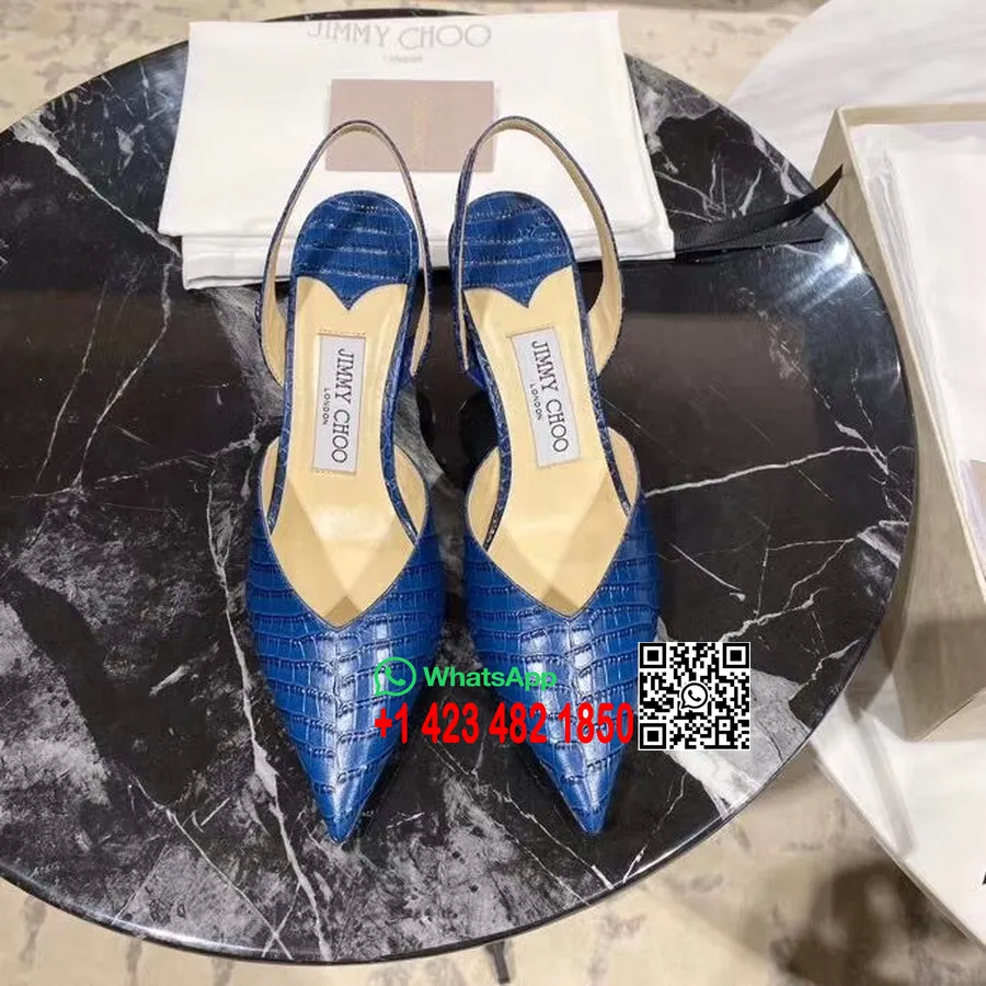 Jimmy Choo Ivy 85mm Topuklu Ayakkabı Croc Kabartmalı Dana Derisi Ilkbahar/yaz 2020 Koleksiyonu, Mavi