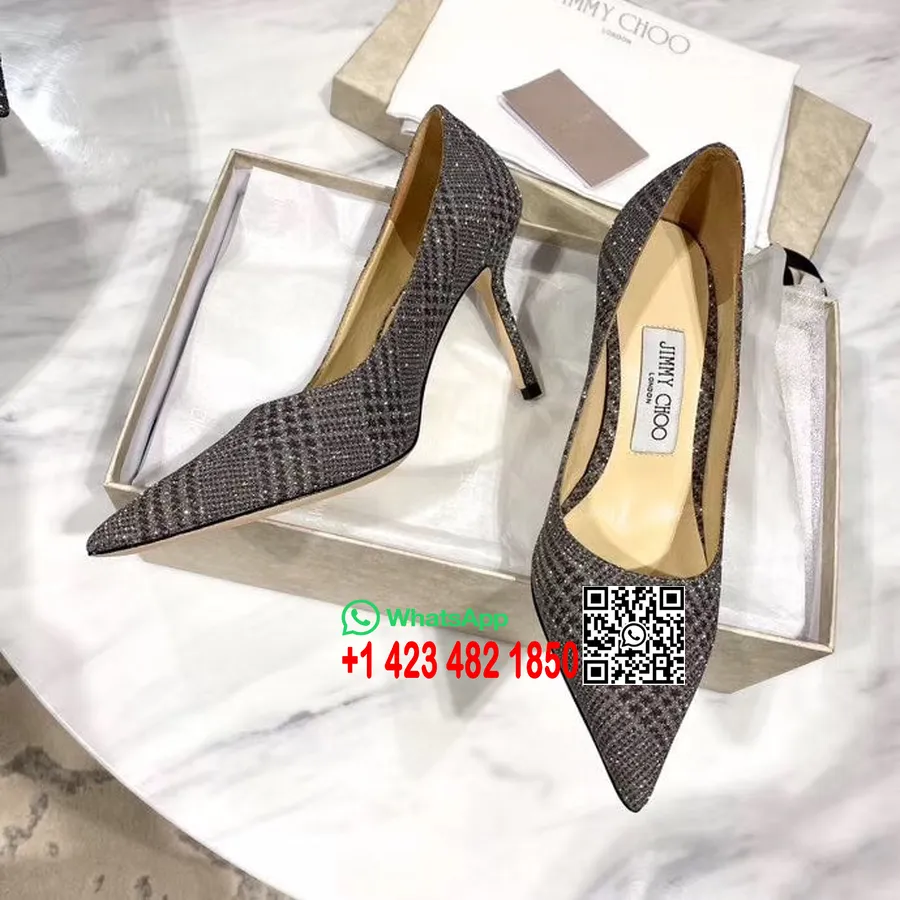 Jimmy Choo Romy Sivri Uçlu Topuklu Ayakkabı 100mm Süet Deri İlkbahar/Yaz 2020 Koleksiyonu, Gri