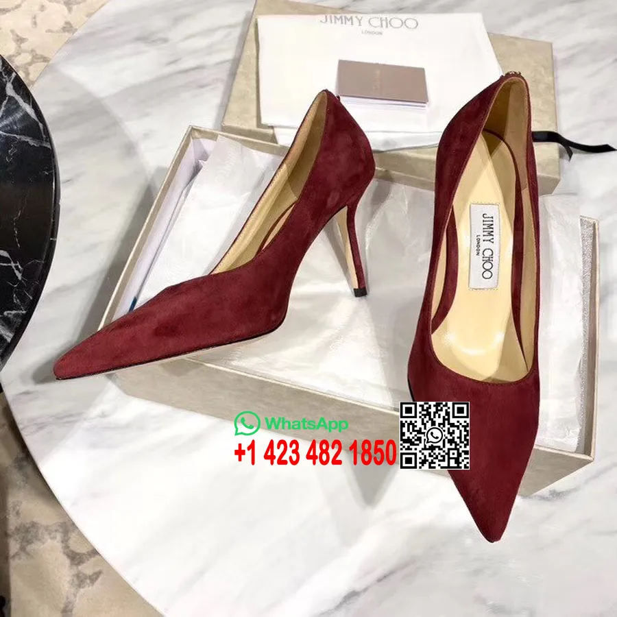 Jimmy Choo Décolleté Romy A Punta In Suede 100mm Pelle Scamosciata Collezione Primavera/estate 2020, Bordeaux