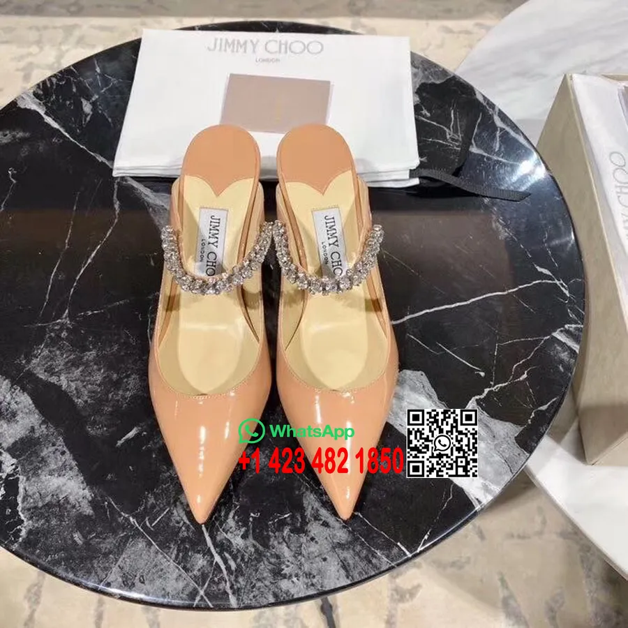 Jimmy Choo Bing Süslenmiş 100mm Rugan Sandalet İlkbahar/Yaz 2020 Koleksiyonu, Allık