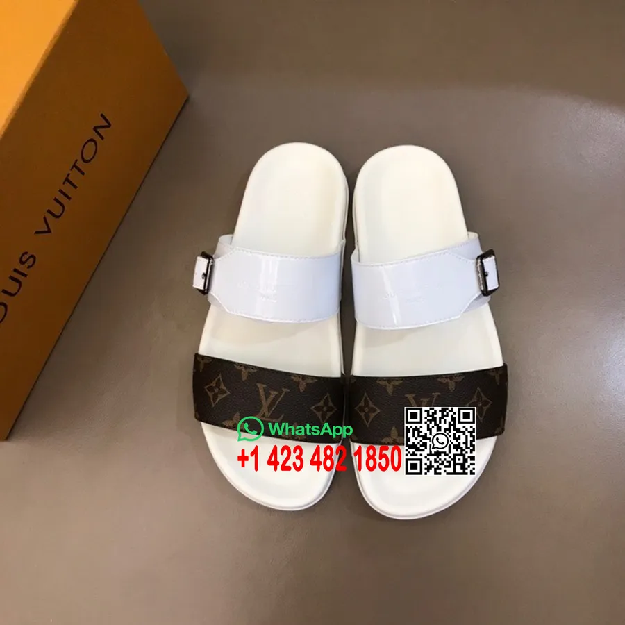 Sandal Pria Louis Vuitton Koleksi Musim Semi/panas 2022, Putih/coklat