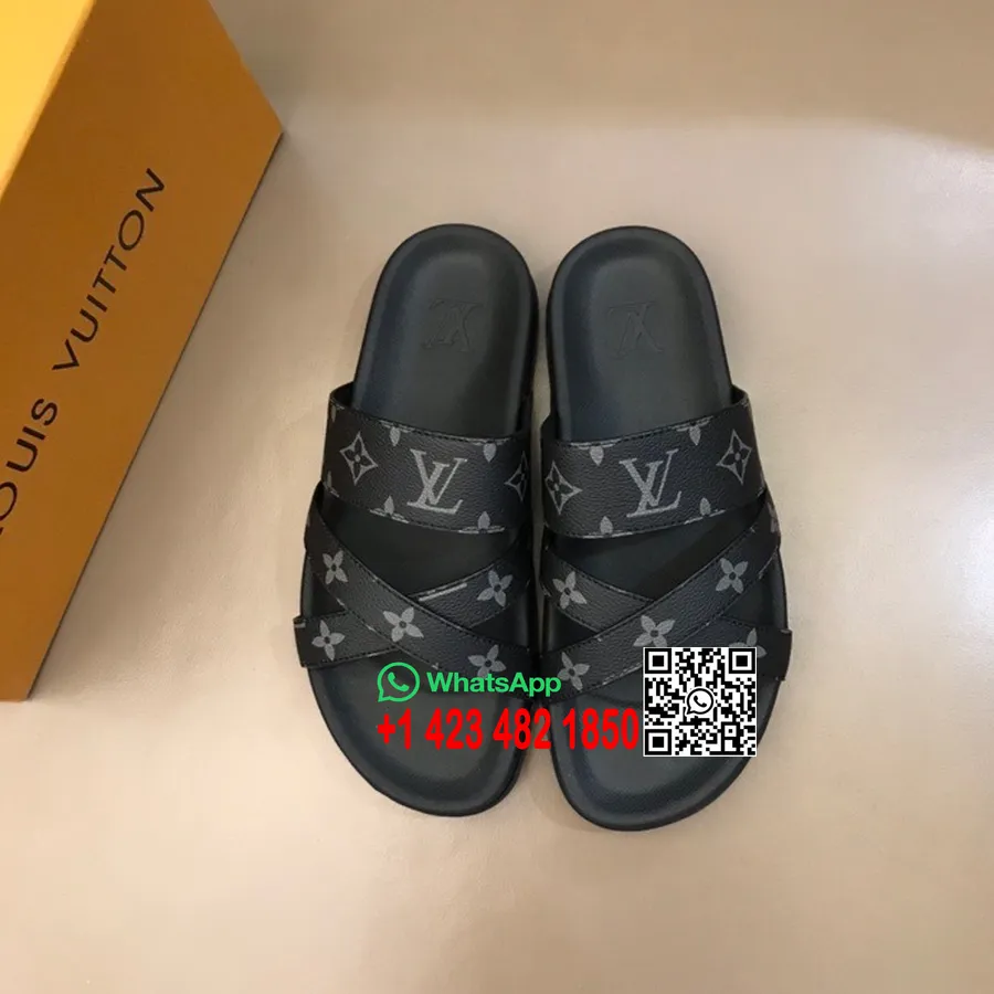 Louis Vuitton Cross Erkek Sandalet Ilkbahar/yaz 2022 Koleksiyonu, Siyah