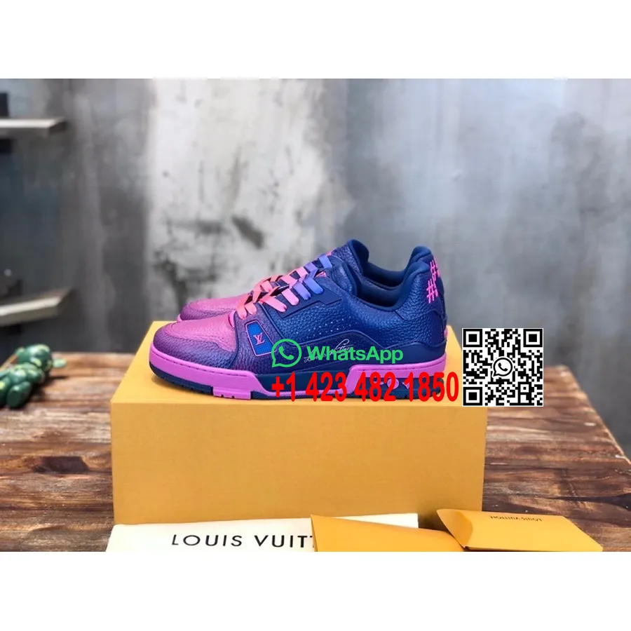 Louis Vuitton Trainer 508 Trampki Męskie Skóra Cielęca Kolekcja Wiosna/lato 2022 1a9tsc, Purpurowe/niebieski