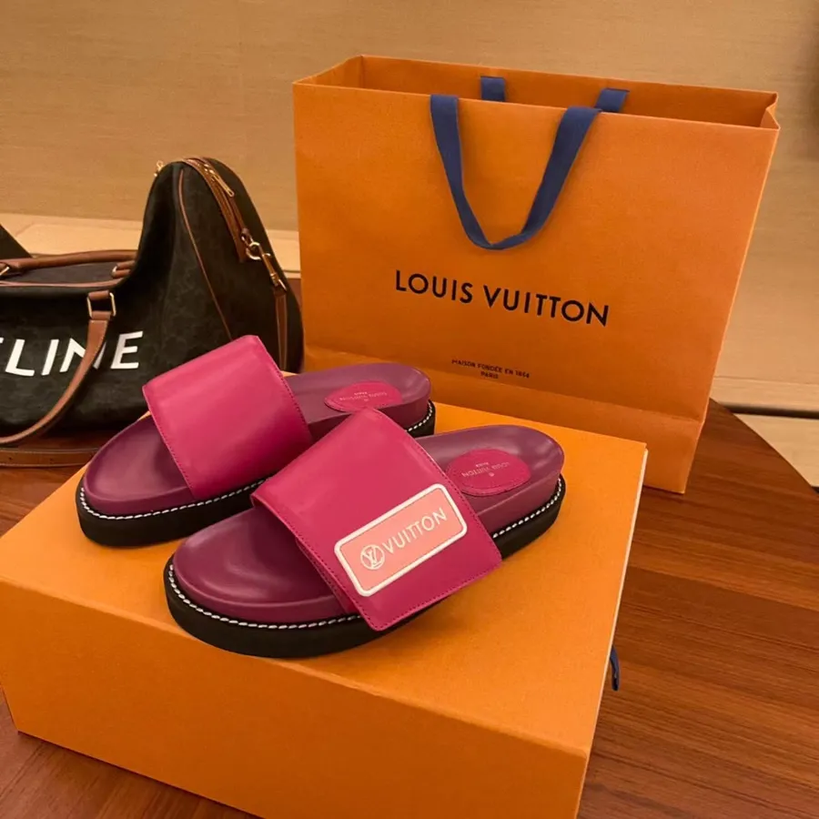 Louis Vuitton Baseina Spilvens Komforta Sandales Teļa āda Rudens/ziemas 2021 Kolekcija 1a98gt, Rozā