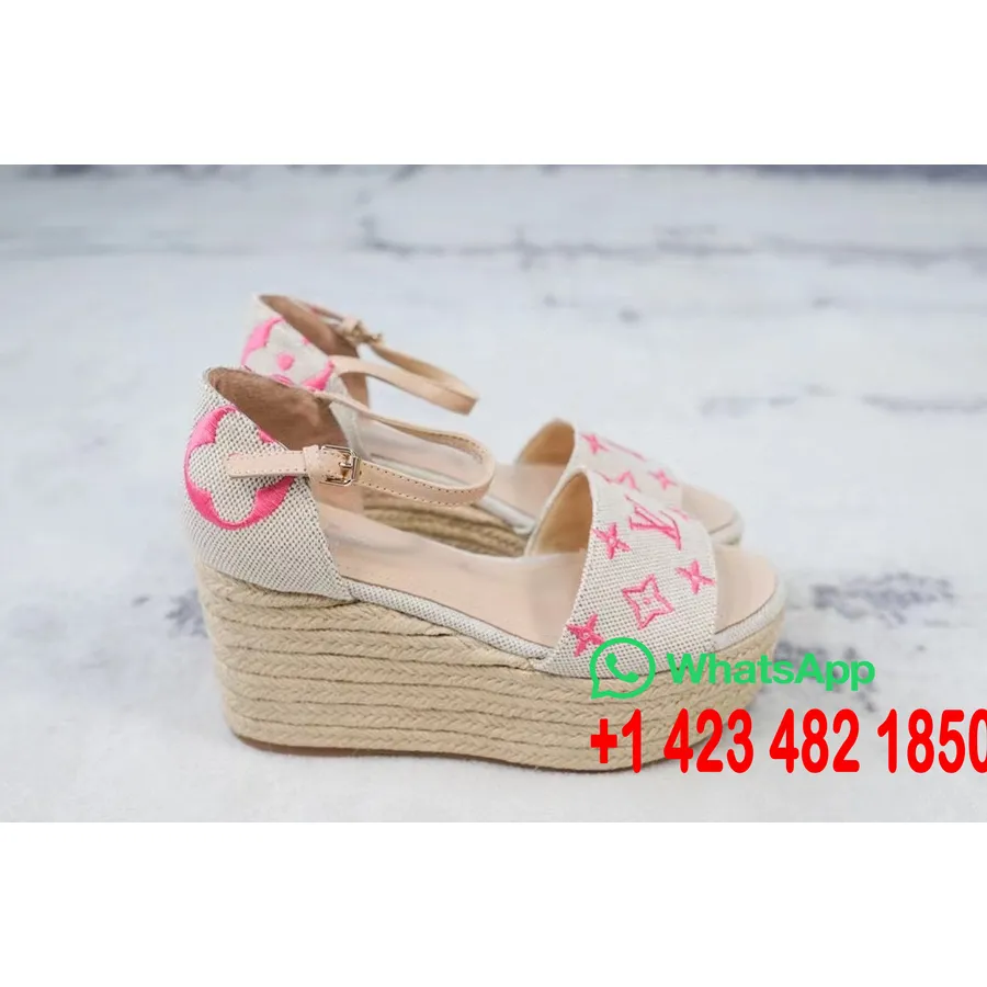 Sandale Cu Platforma Louis Vuitton Tribord Piele De Vitel Colectia Primavara/vara 2021, Bej/roz