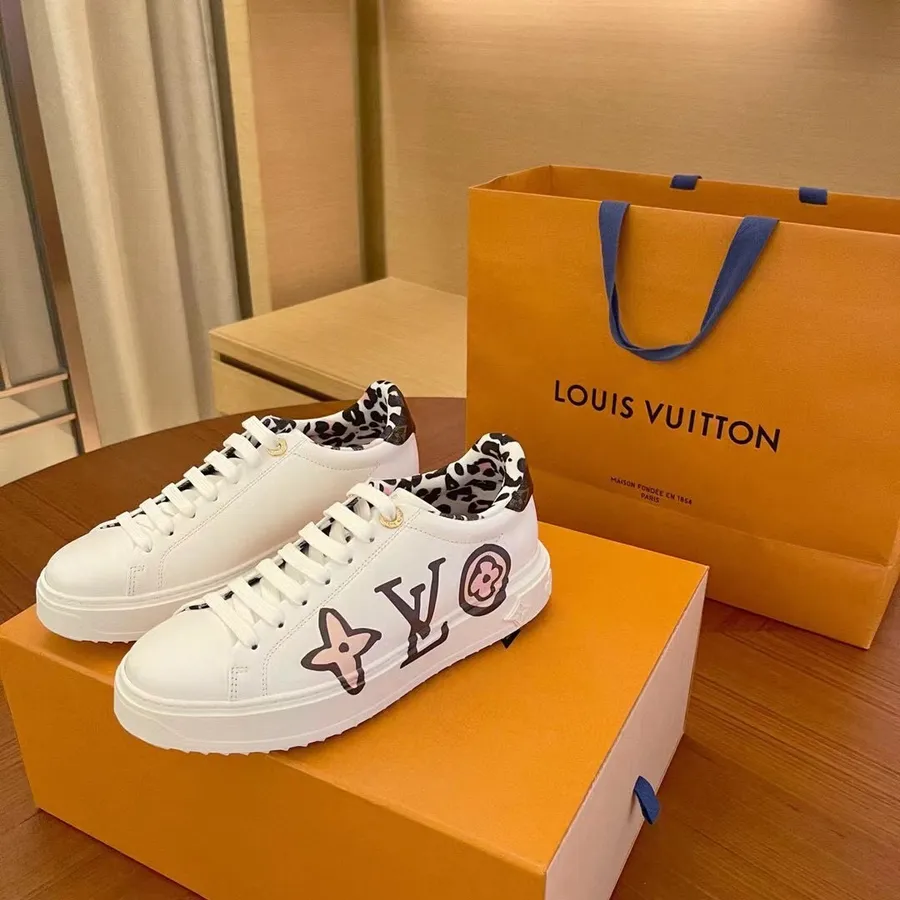 Adidași Louis Vuitton Time Out Piele De Vițel Colecția Primăvară/vară 2021 1a93xd Alb/negru