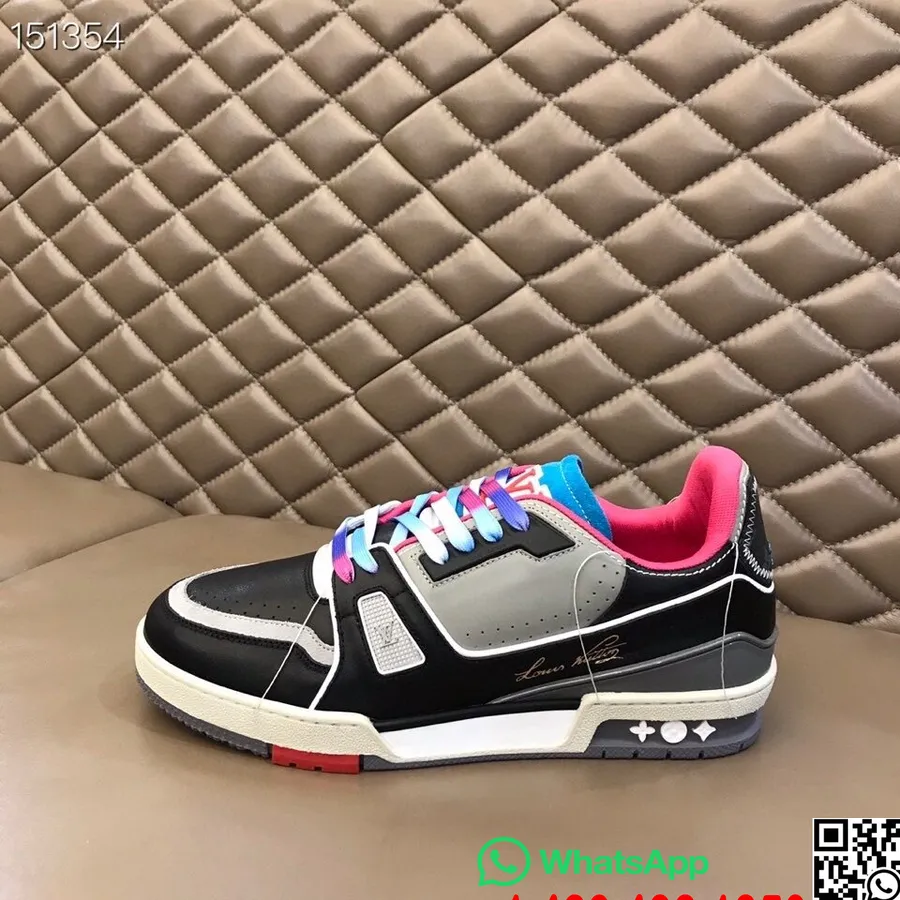 Louis Vuitton Trainer 508 Alçak Top Erkek Spor Ayakkabı Sonbahar/kış 2020 Koleksiyonu, Siyah/pembe