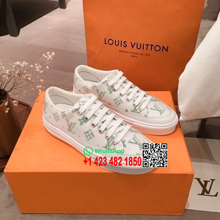 Louis Vuitton Tênis Estelares De Cano Baixo Couro De Bezerro Coleção Primavera/verão 2020 1a87f3, Verde/branco