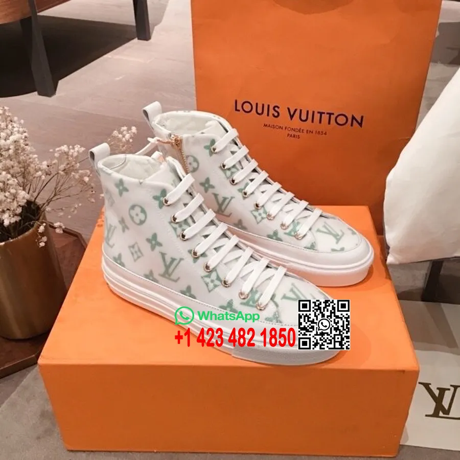 Louis Vuitton Tênis Estelar De Cano Alto Couro De Bezerro Coleção Primavera/verão 2020 1a87f3, Verde/branco