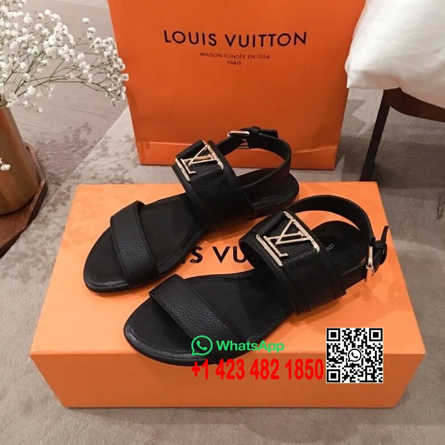 Sandale Louis Vuitton Lv Lock It Colectia Primavara/vara 2020, Negru