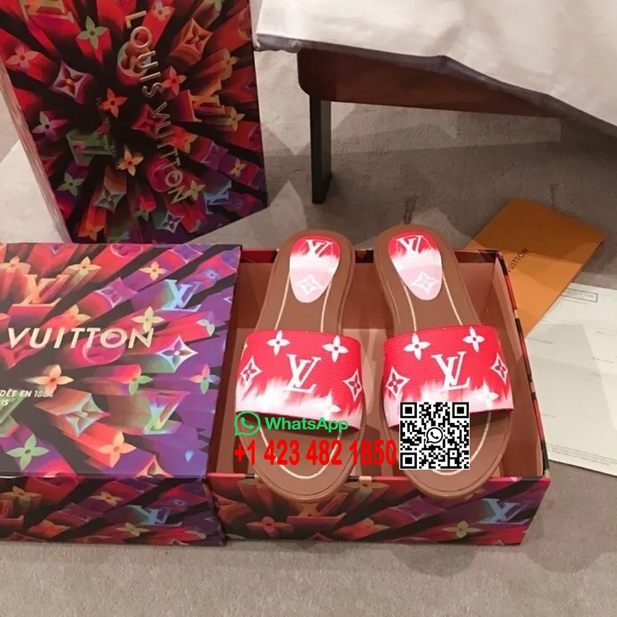 Louis Vuitton Escale Lock It Platta Sandaler Vår/sommar 2020 Kollektion, Röd