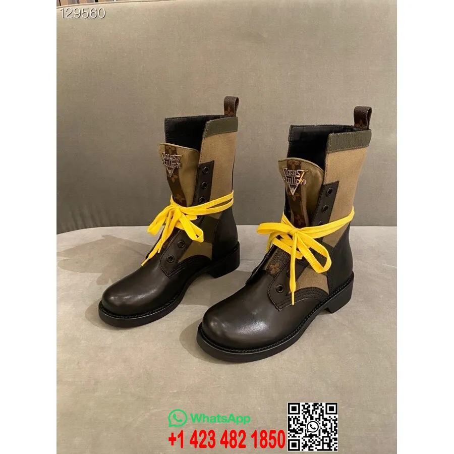 Louis Vuitton Metropolis Flat Ranger Boots Kalvskinn Läder Höst/vinter 2020 Kollektion 1a64vo, Svart