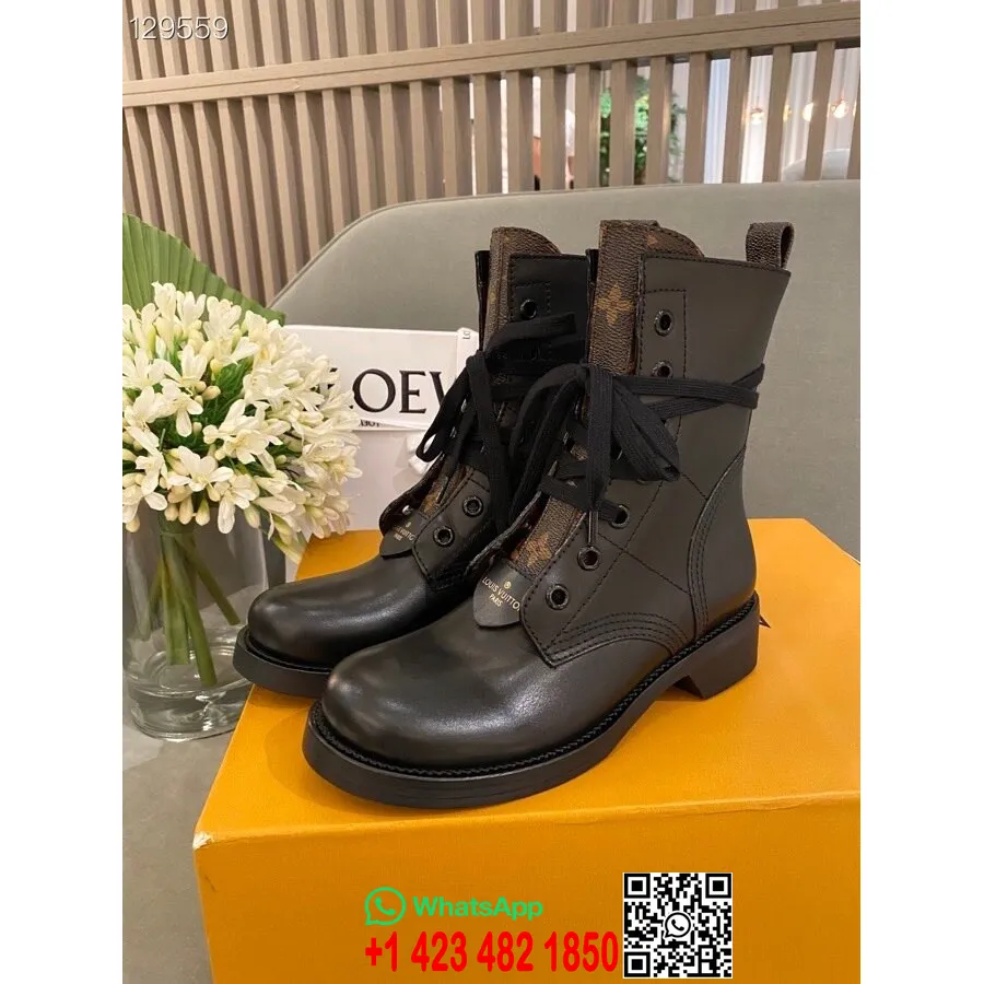 Louis Vuitton Metropolis Flat Ranger Boots Kalvskinn Höst/vinter 2020 Kollektion 1a679b, Svart