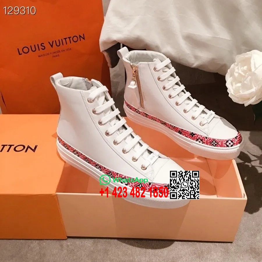 Louis Vuitton Crafty Stellar Hi-top Tenisky Teletinová Kůže Kolekce Jaro/léto 2020 1a85em, Bílá/červená