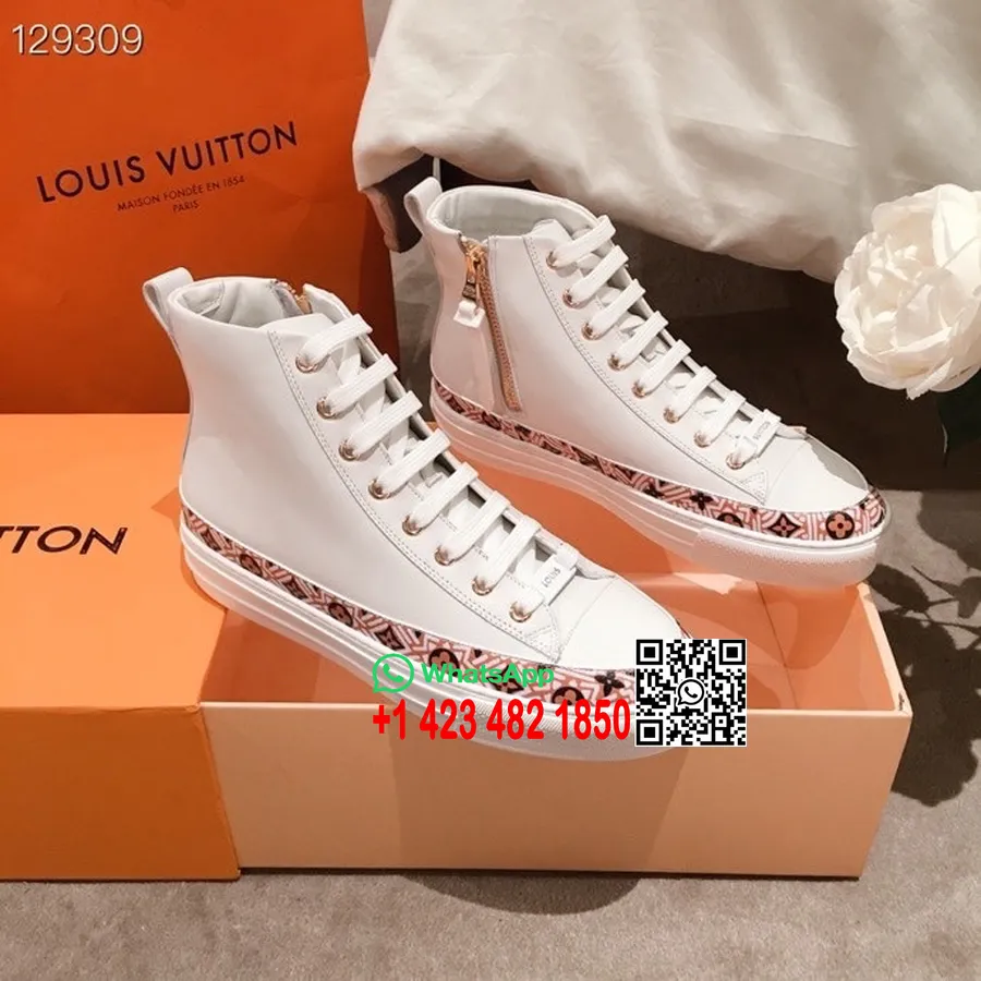 Louis Vuitton Crafty Stellar Hi-top Tenisky Teletinová Kůže Kolekce Jaro/léto 2020 1a85em, Bílá/béžová