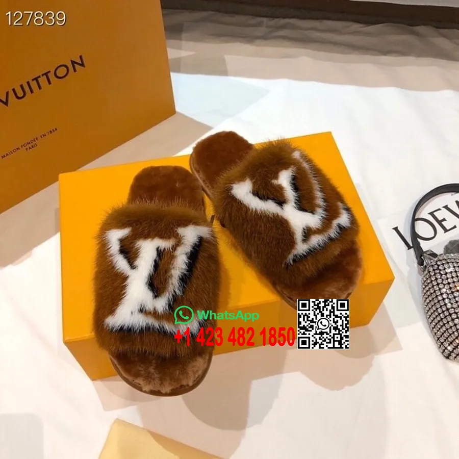 Louis Vuitton Homey Flat Mules Mink Fur Fall/Winter 2020 Collection 1A5SZQ, Natural