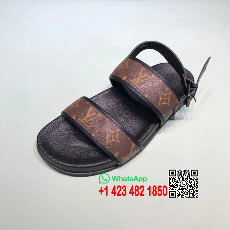 Sandale Louis Vuitton Rivoli Bărbați Cu Curea Monogram Canvas Colecția Primăvară/vară 2020, Maro