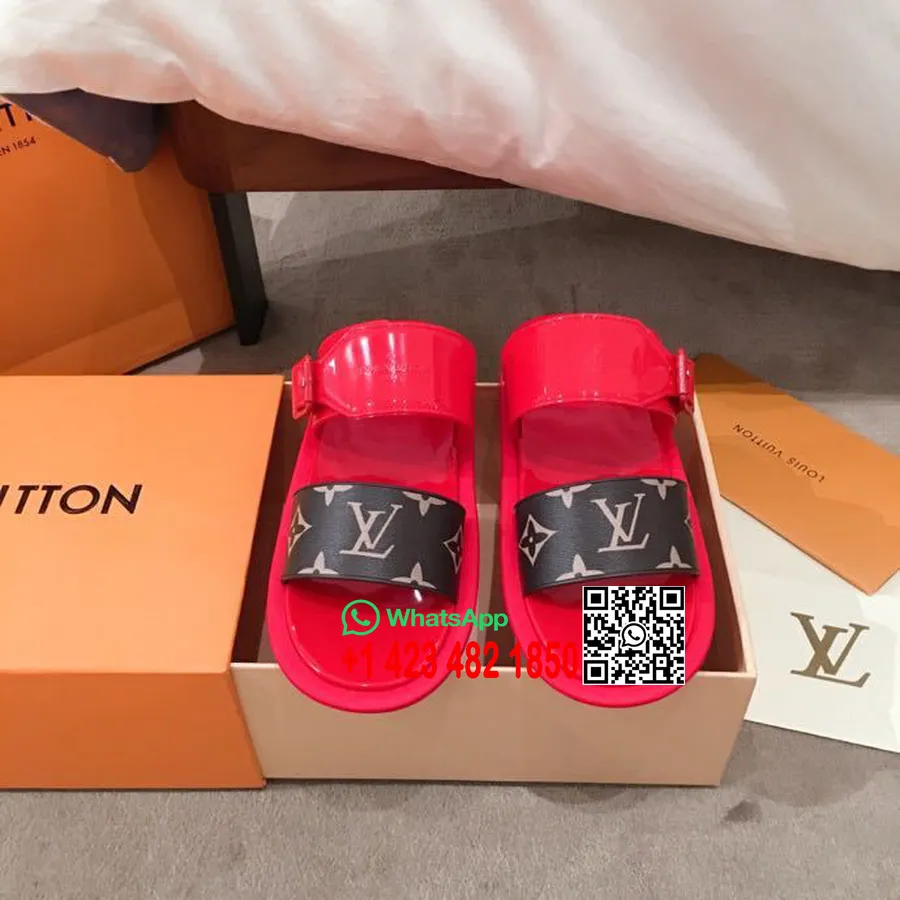 Louis Vuitton слънчеви бани плоски мулета Pvc колекция пролет/лято 2020 1a66xp, Corail