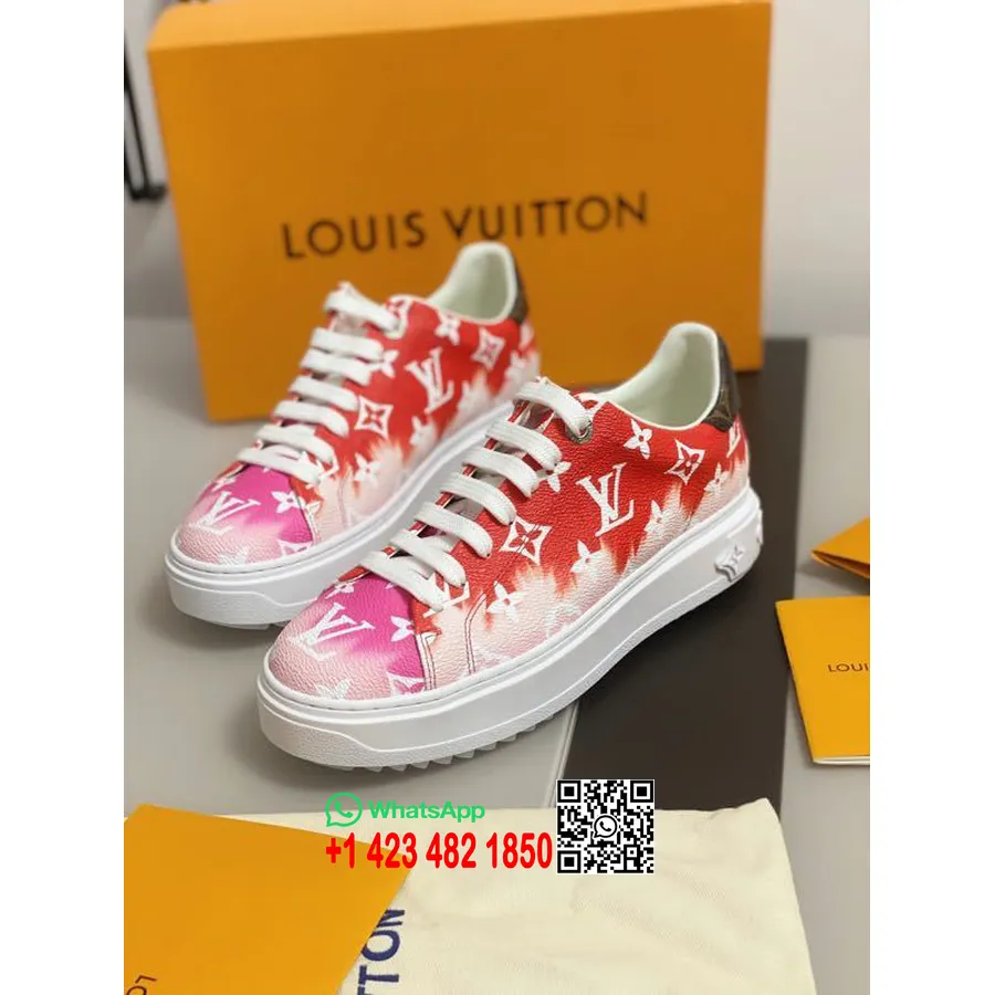 Louis Vuitton Tie-dye Escale Time Out Zapatillas Piel De Becerro Colección Primavera/verano 2020 1a7ulr, Rojo