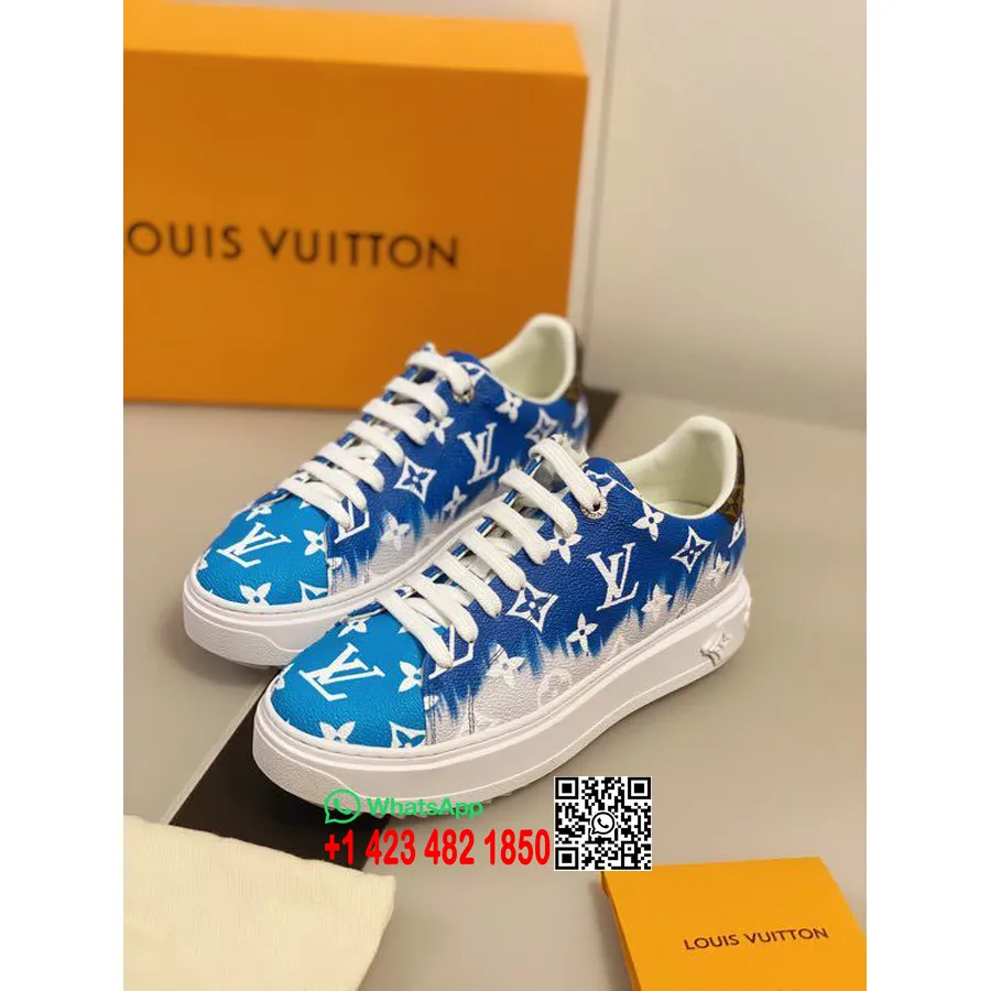 Louis Vuitton Tie-dye Escale Time Out Zapatillas Piel De Becerro Colección Primavera/verano 2020 1a7um7, Azul