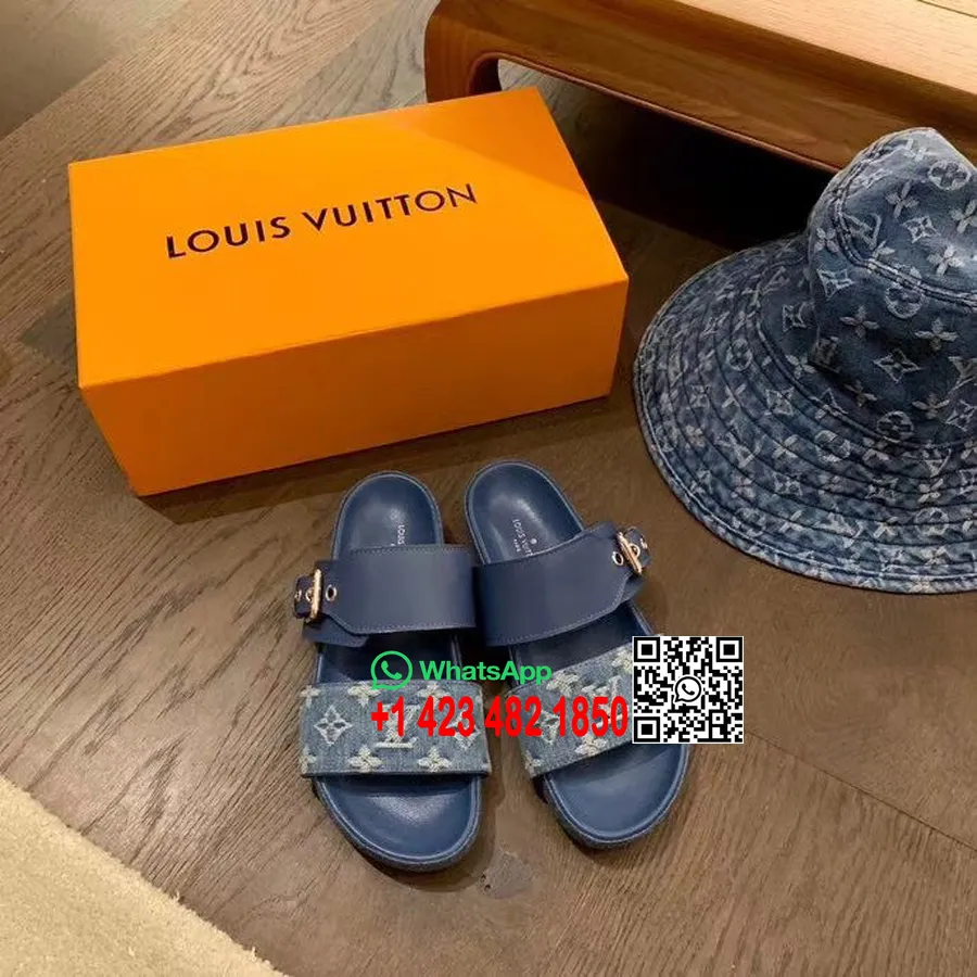 Louis Vuitton Bom Dia плоски сандали муле колекция пролет/лято 2020 1a3r5o, сини