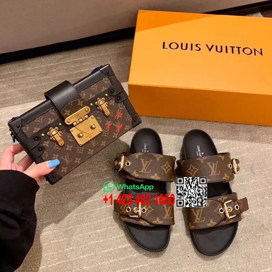 Louis Vuitton Bom Dia Płaskie Sandały Typu Mule, Kolekcja Wiosna/lato 2020 1a3r5o, Brązowe