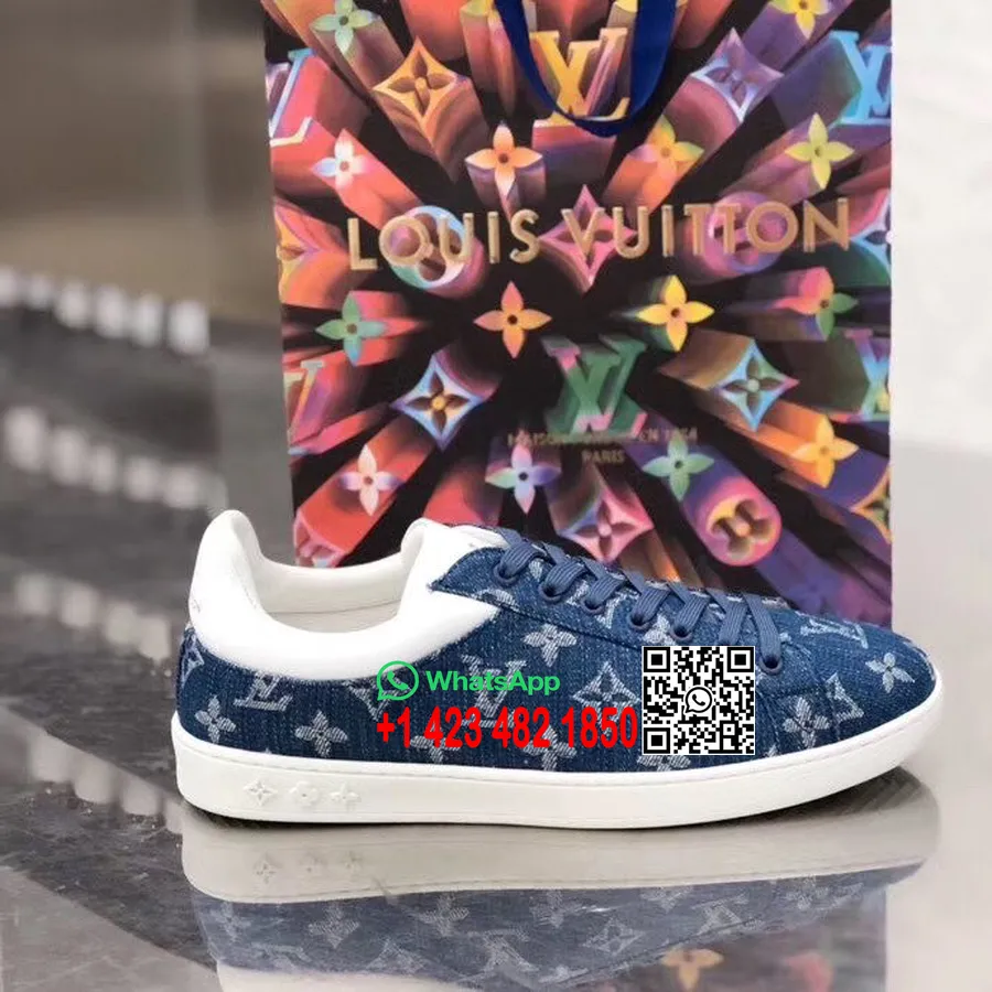 Louis Vuitton Luxembourg Sneakers Kalveskind Forår/sommer 2020 Kollektion 1a4xye, Denimblå