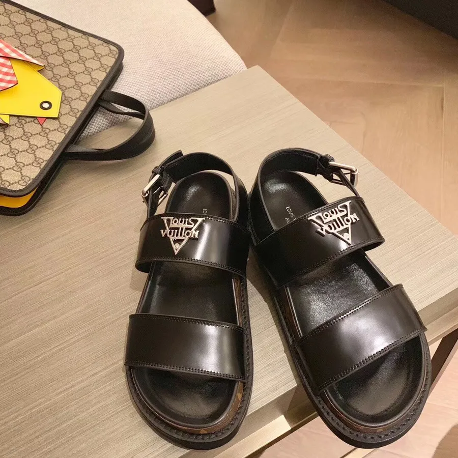 Louis Vuitton Dad Sandali Iz Telečjega Usnja, Kolekcija Pomlad/poletje 2020, 1a7u60, črni